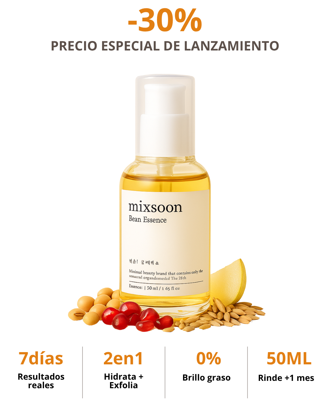 mixsoon® Bean Essence - Hidratante y exfoliante piel ultrasencible